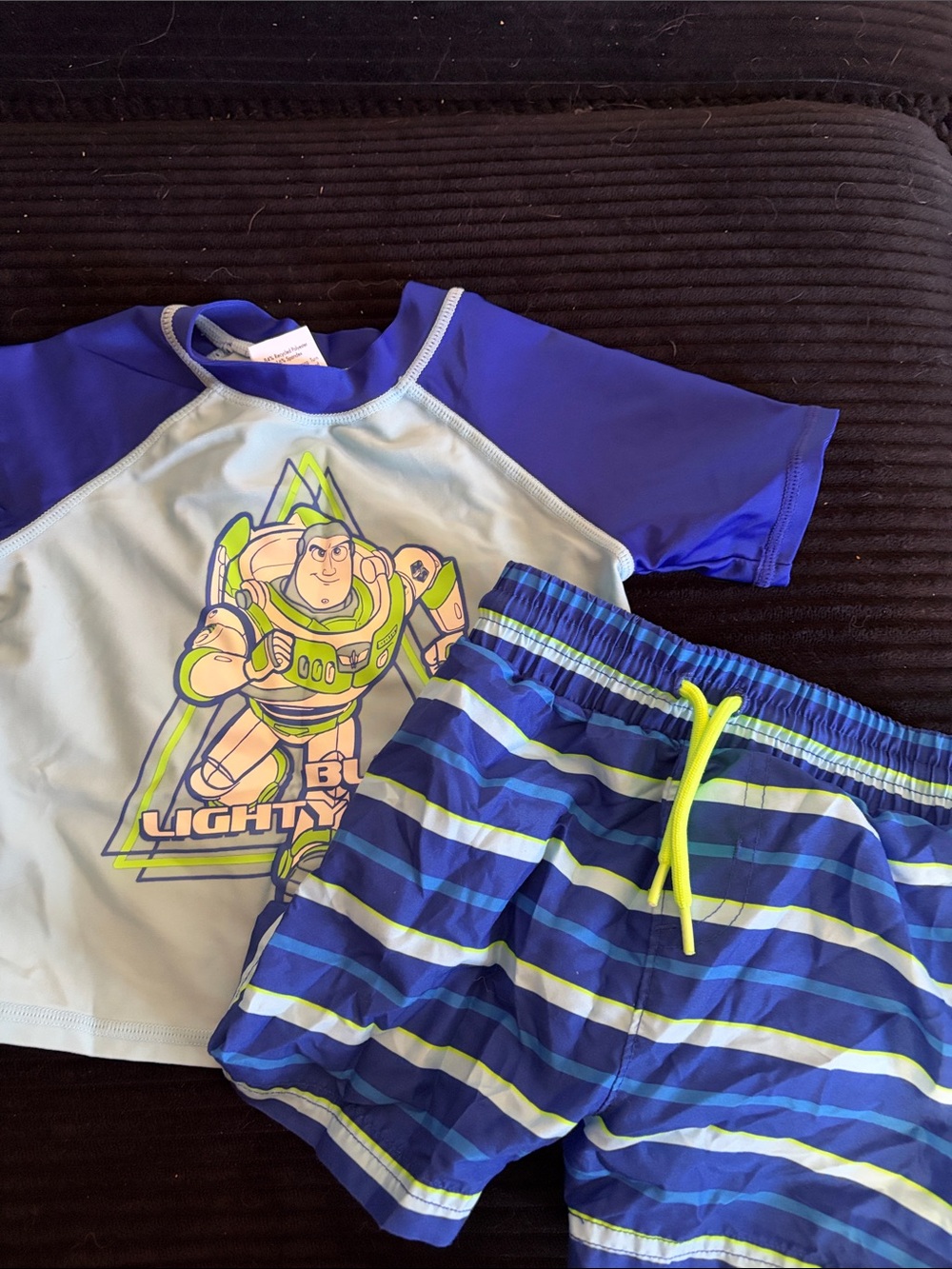 Boys Light Blue and Navy Buzz Lightyear Swim Set